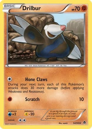 Drilbur (54)  - Reverse Holofoil Emerging Powers - Uncommon