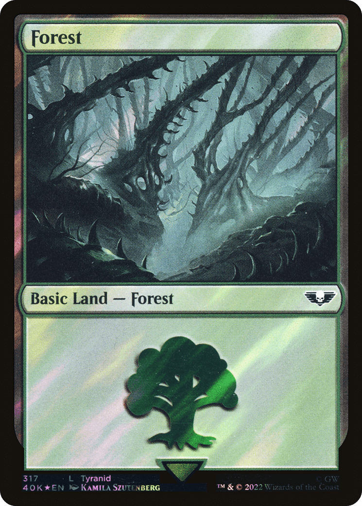 Forest (317) (Surge Foil) [Warhammer 40,000]