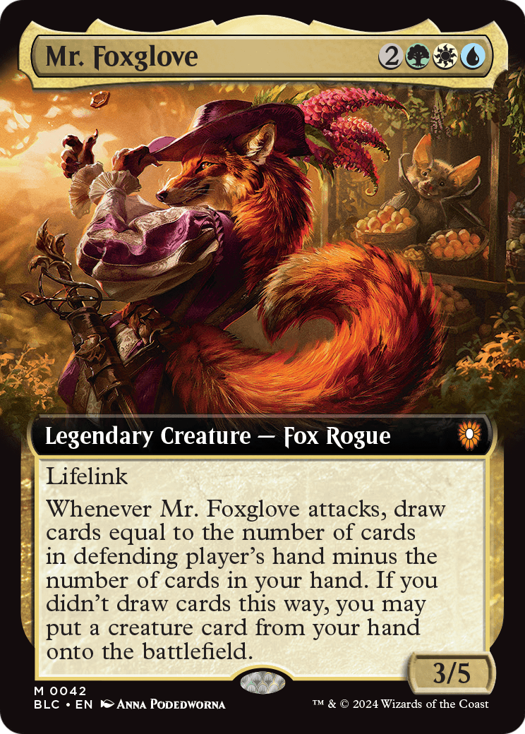 Mr. Foxglove (Extended Art) [Bloomburrow Commander] Foil
