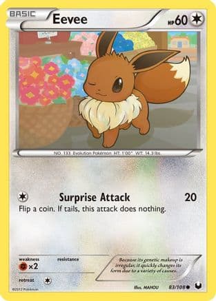 Eevee (83) (83) 083  - Reverse Holofoil Dark Explorers - Common
