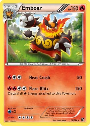 Emboar 19/114 - Black and White Reverse Holofoil