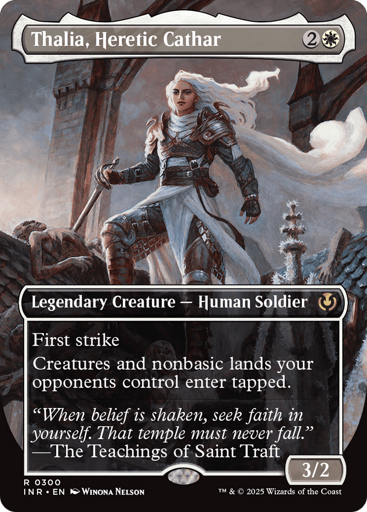 Thalia, Heretic Cathar (borderless) (-300) [Innistrad Remastered]