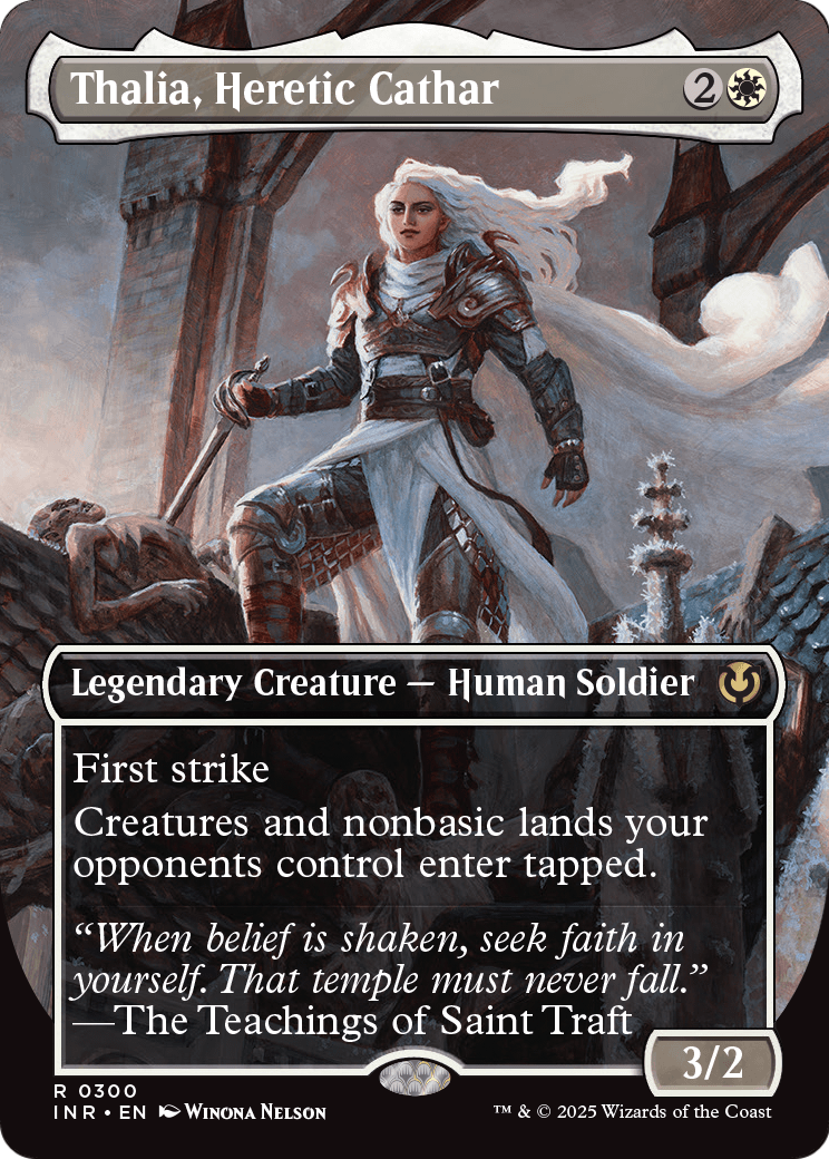 Thalia, Heretic Cathar (borderless) (-300) [Innistrad Remastered]  Foil