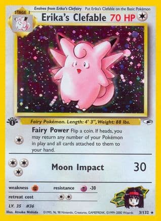 Erika's Clefable 003/132 - Gym Heroes 1st Edition Holofoil