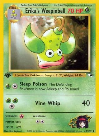 Erika's Weepinbell 049/132 - Gym Heroes 1st Edition