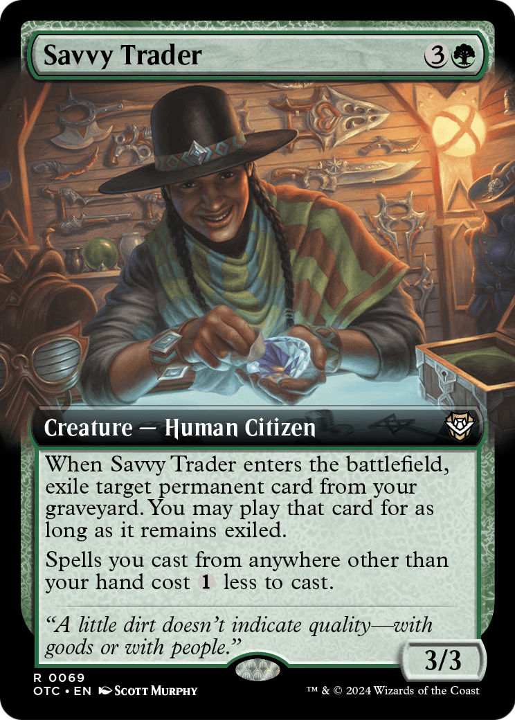 Savvy Trader (Extended Art) [Outlaws of Thunder Junction Commander] Foil