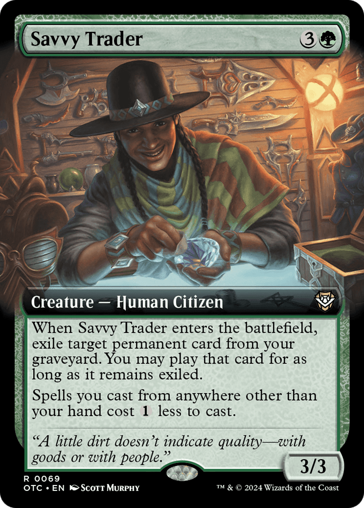 Savvy Trader (Extended Art) [Outlaws of Thunder Junction Commander] Foil