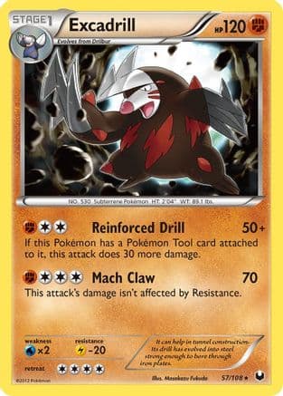Excadrill 57/108 - Dark Explorers Reverse Holofoil