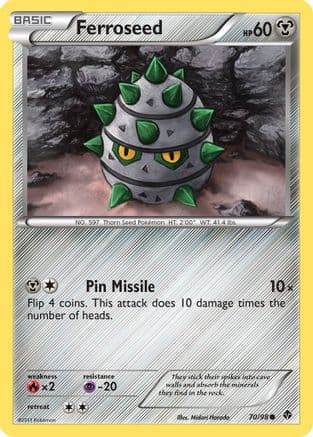 Ferroseed (70)  - Reverse Holofoil Emerging Powers - Common