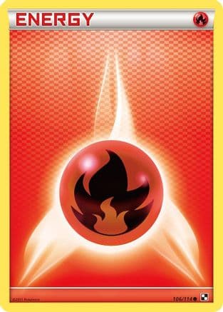 Fire Energy  - Reverse Holofoil Black and White - Common