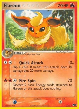 Flareon 002/017  - Holofoil POP Series 3 - Rare