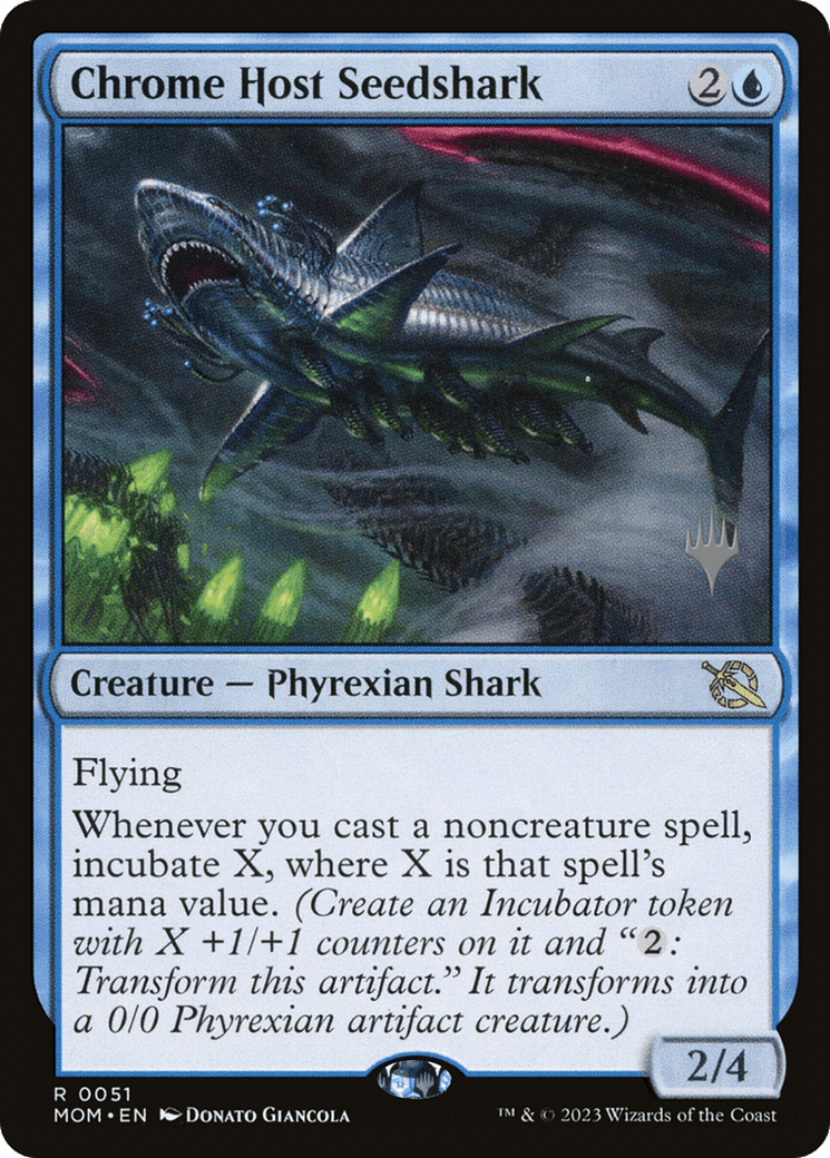 Chrome Host Seedshark (Promo Pack) [March of the Machine Promos] Foil