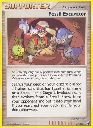 Fossil Excavator 82/100 - Majestic Dawn Reverse Holofoil
