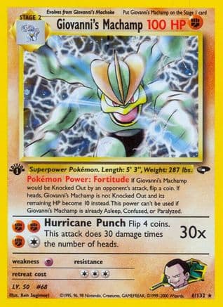Giovanni's Machamp 006/132 - Gym Challenge 1st Edition Holofoil