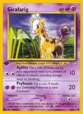 Girafarig 058/111 - Neo Genesis 1st Edition