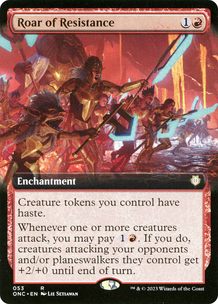 Roar of Resistance (Extended Art) [Phyrexia: All Will Be One Commander] Foil