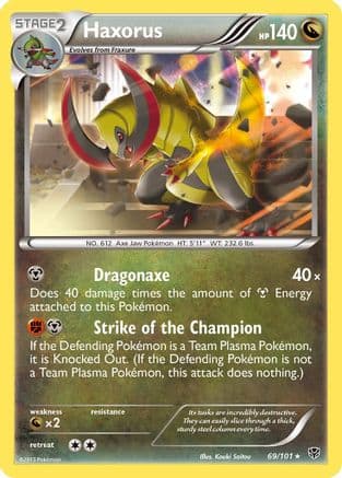 Haxorus 069  - Reverse Holofoil Plasma Blast - Holo Rare