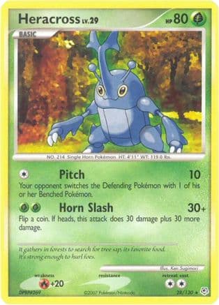 Heracross 28/130 - Diamond and Pearl Reverse Holofoil
