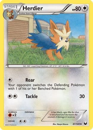 Herdier 87/108 - Dark Explorers Reverse Holofoil