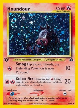 Houndour (5)  Neo Discovery - Holo Rare