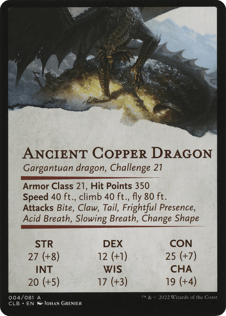 Ancient Copper Dragon // Ancient Copper Dragon (ACLB-004) - Battle for Baldur's Gate Art Series (Borderless) Foil