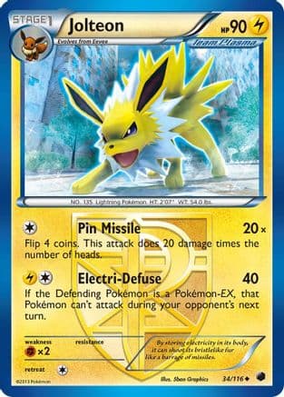 Jolteon (Team Plasma) 034/116 - Plasma Freeze Reverse Holofoil