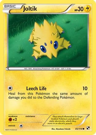 Joltik (45) (45) 045/114  - Reverse Holofoil Black and White - Common
