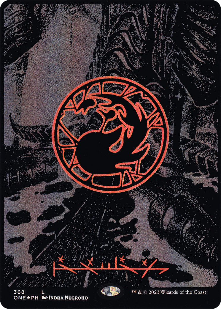 Mountain (368) (Oil Slick Raised Foil) [Phyrexia: All Will Be One]