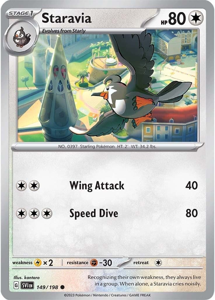 Staravia 149- SV01 Scarlet & Violet Base Set Reverse Holofoil