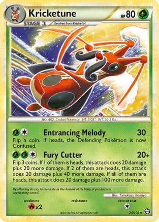 Kricketune 024/102  - Reverse Holofoil Triumphant - Rare