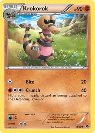 Krokorok  - Reverse Holofoil Emerging Powers - Uncommon