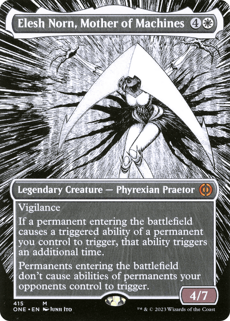 Elesh Norn, Mother of Machines (Borderless Manga) [Phyrexia: All Will Be One] Foil