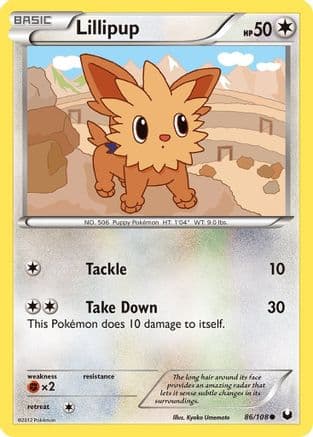 Lillipup 86/108 - Dark Explorers Reverse Holofoil