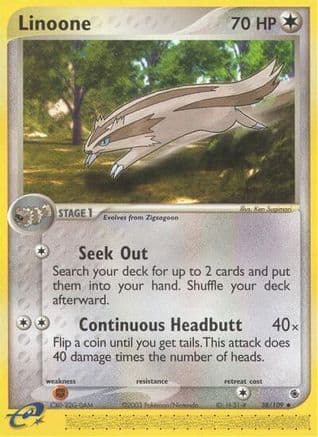 Linoone 38/109 - Ruby and Sapphire Reverse Holofoil
