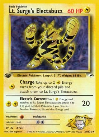 Lt. Surge's Electabuzz 027/132 - Gym Heroes 1st Edition