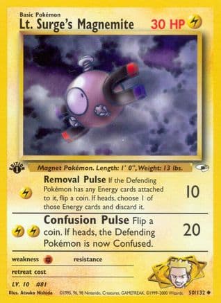 Lt. Surge's Magnemite 050/132 - Gym Heroes 1st Edition