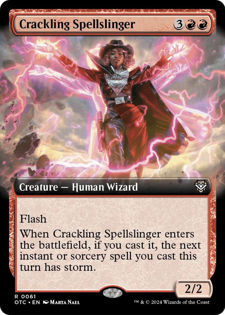 Crackling Spellslinger (Extended Art) [Outlaws of Thunder Junction Commander] Foil