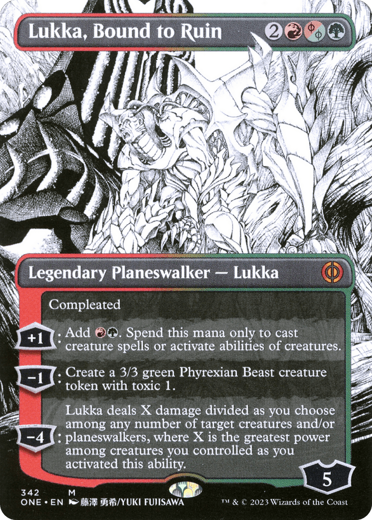 Lukka, Bound to Ruin (Borderless Manga) [Phyrexia: All Will Be One] Foil