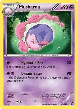 Musharna 49/114 - Black and White Reverse Holofoil