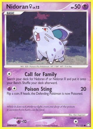 Nidoran F 091/123 - Mysterious Treasures Reverse Holofoil