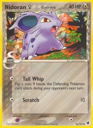 Nidoran F (Delta Species) 056/101 - Dragon Frontiers Reverse Holofoil
