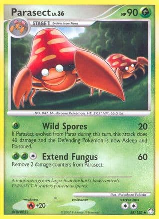 Parasect 58/123 - Mysterious Treasures Reverse Holofoil