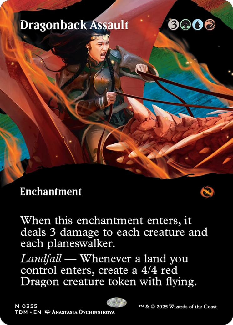 Dragonback Assault (Borderless) (355) [Tarkir: Dragonstorm]  Foil
