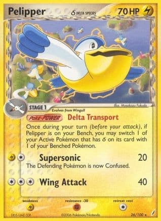 Pelipper (Delta Species) 26/100 - Crystal Guardians Reverse Holofoil