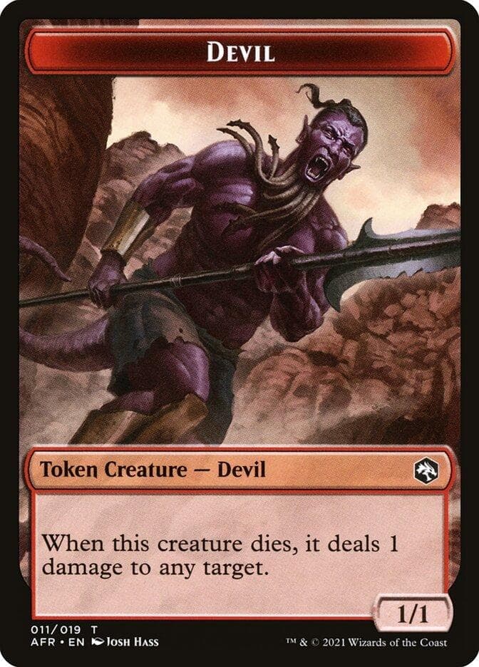 Devil // Zombie Double-sided Token (Foil) [Dungeons & Dragons: Adventures in the Forgotten Realms Tokens] Foil