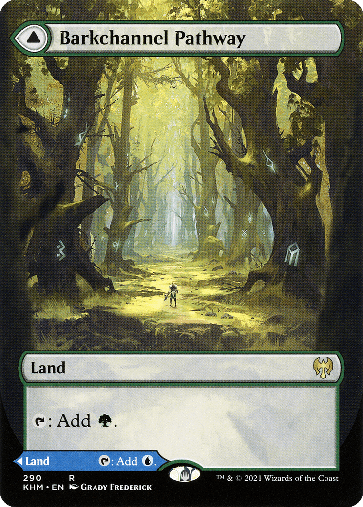 Barkchannel Pathway // Tidechannel Pathway (Borderless Alternate Art) [Kaldheim] Foil