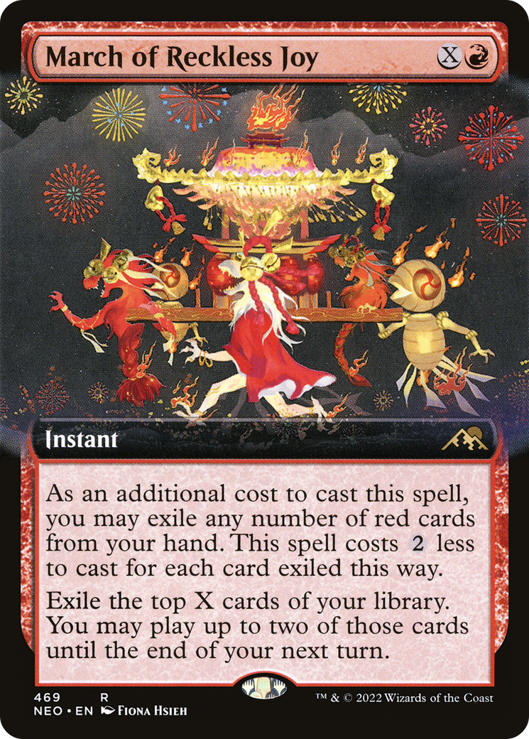 March of Reckless Joy (Extended Art) [Kamigawa: Neon Dynasty] Foil