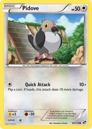 Pidove 084/114 - Black and White Reverse Holofoil