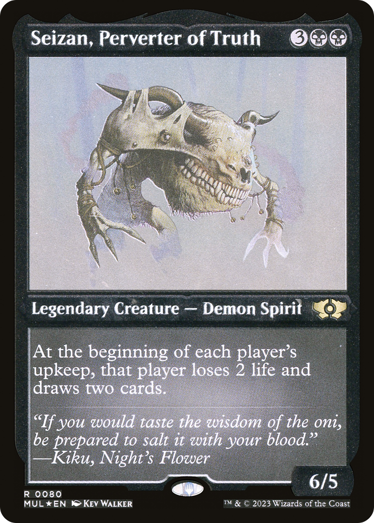 Seizan, Perverter of Truth (Foil Etched) |  Foil (080) [Multiverse Legends]