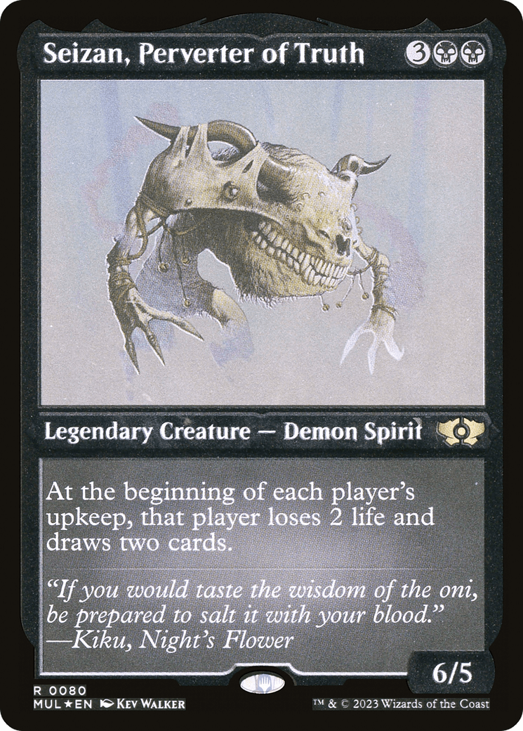 Seizan, Perverter of Truth (Foil Etched) |  Foil (080) [Multiverse Legends]